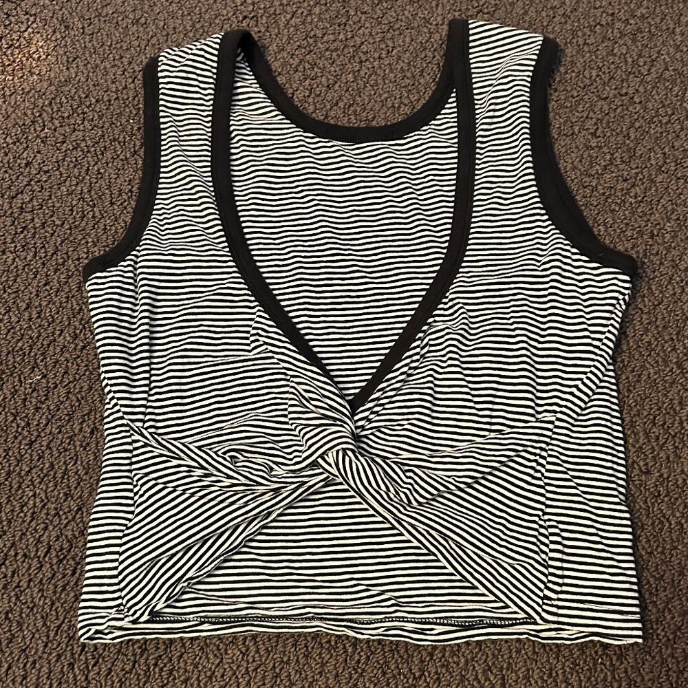 Alexander Wang Striped Low Back Twist Tank - SZ L